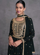 Black Color Georgette Base Salwar Kameez Suit